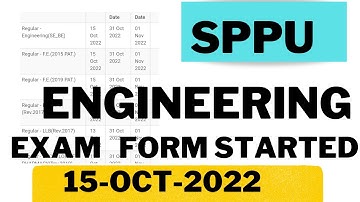 Sppu Engineering Exam form started | Sppu exam form started | 15-oct-2022 | how to fill exam form
