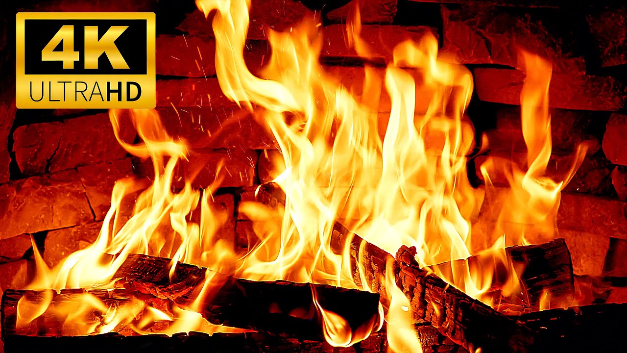 Fire Youtube 🔥Crackling Fireplace 4K & Cozy Logs Burning🔥Cozy Fireplace Ambience ...