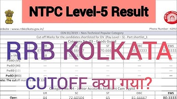 NTPC Level-5 Result !! RRB KOLKATA !! What is the cutoff?