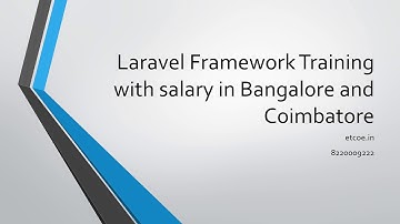 Laravel Framework Training with salary in Bangalore and Coimbatore-etcoe.in