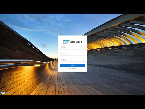 SAP Sales Cloud –  User Login