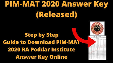 PIM-MAT 2020 Answer Key (Released) - How to Check PIM-MAT 2020 RA Poddar Institute Answer Key Online