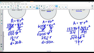 8.8 Working Backwards with Circles - Area and Circumference Lesson