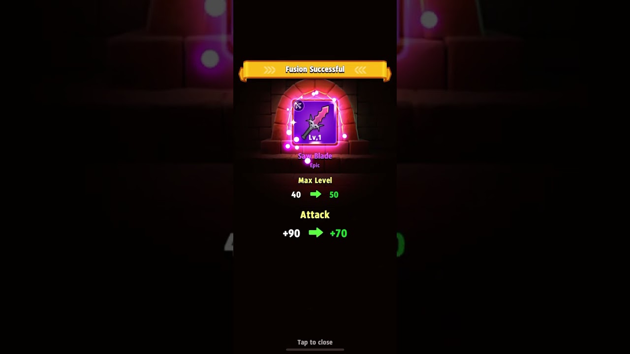 Archero Satisfying Saw Blade Upgrade from Common to Legendary