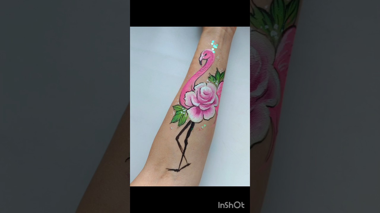 Рисую аквагрим -розовый фламинго! 