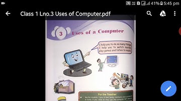 Class 1.   Lno.3 Uses of a computer.         Revision
