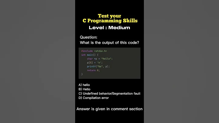 Think you know C programming? Test your knowledge with this MCQ.