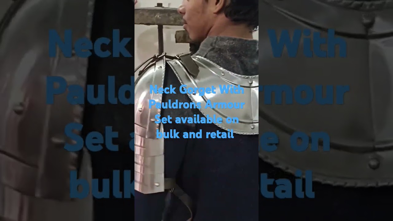 Medieval Neck Plate Gorget With Steel Pauldron Fantasy Cosplay Armour Costume Knight Warrior