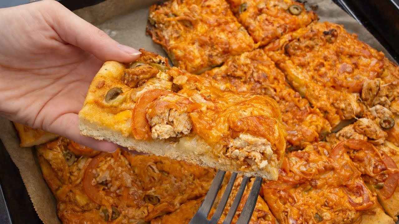 Дрожжевое тесто для пиццы на воде | Простой рецепт домашней пиццы