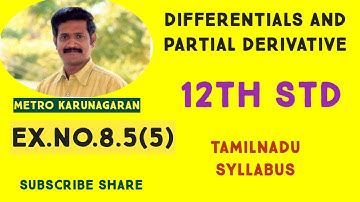 12th Std Maths Ex.8.5(5) Let V(x,y,z) = xy+yz+zx.Find the DIFFERENTIAL dv
