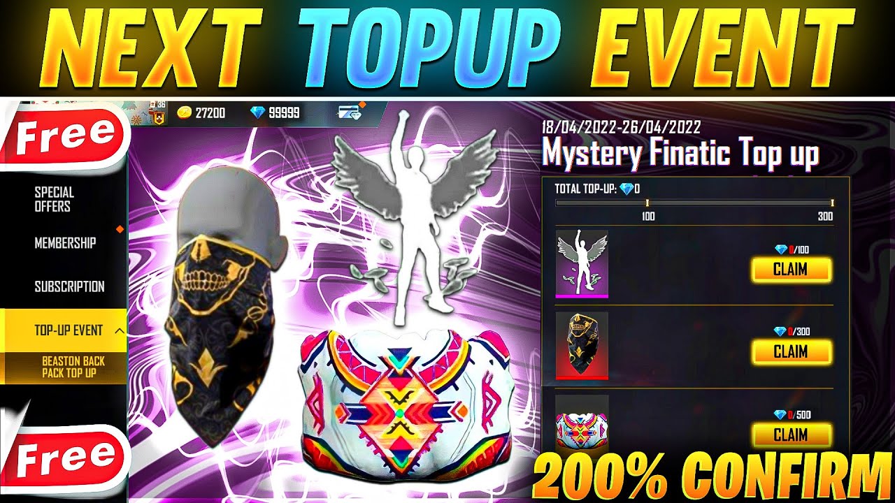 Next Topup Event Free Fire | Next Top Up Event | 18 May Topup Event Free Fire | New TopUp Event