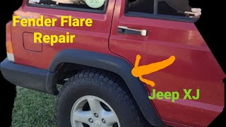 Jeep XJ Fender Flare Install OEM #jeepxj Jeep Cherokee Xj Fender