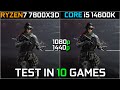 RYZEN 7 7800X3D vs i5 14600K | RTX 4070Ti SUPER | Test in 10 Games | 1080p &amp; 1440p