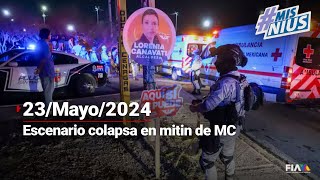 #MisNius | Colapsa escenario en mitin de Álvarez Máynez de MC, en Nuevo León