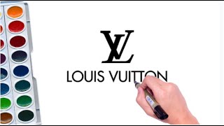 HOW TO DRAW LOUIS VUITTON LOGO- EASY 