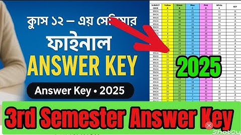 3rd Semester Answer Key HS 2025 ll Class 12 Semester 3 Result ll Answer Key l Samarat Exclusive 