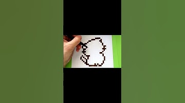 ♥ Pixel art   How to Draw a Cat Cool#pixel #art #draw #cat  #minecraft