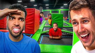 MINIMINTER REACTS TO BETA SQUAD HIDE & SEEK IN TRAMPOLINE PARK