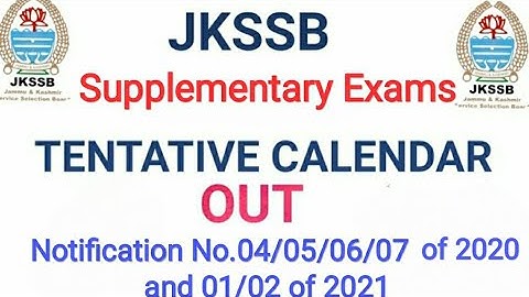 #jkssbexamdatesout #jkssbsupplementaryexamdatesout | JKSSB SUPPLEMENTARY TENTATIVE EXAM CALENDAR OUT