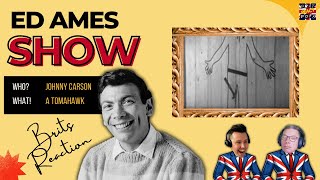 BRITS DADS REACT to Ed Ames Teaches Johnny Carson to Throw a Tomahawk FIRST TIME WATCHING
