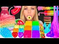 ASMR Rainbow Food Edible Slime, Jelly Pop It Keyboard, Honey Jelly, School Supplies Mukbang 먹방