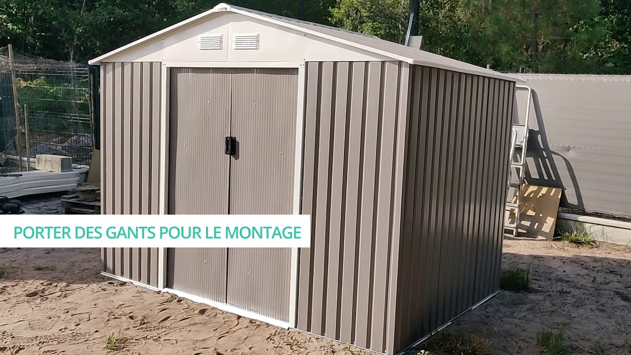 COSTWAY Abri de Jardin Métal 4㎡ Toit Incliné, Cabane de Jardin