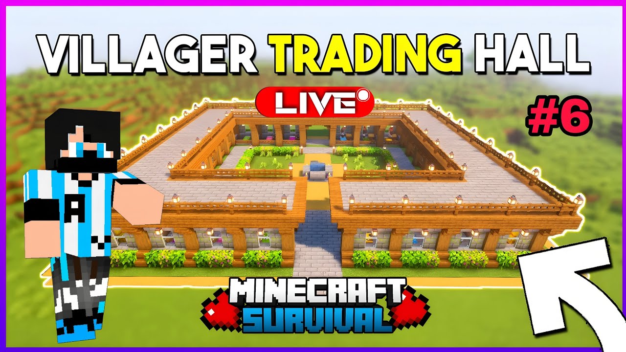 MINECRAFT Survival / Villager Trading Hall Build / Day-6
