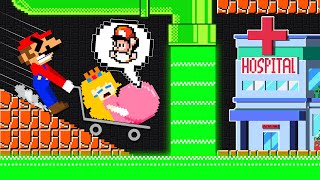 Mario Hospital: Mario take Peach PREGNANT to the Hospital in MAZE | Game Animation