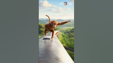 Monkey’s Courage: The Train That Stopped in Time #AI #monkeyvideo #trainvideo #youtubefeed