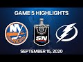 NHL Highlights | 3rd Round, Game 5: Islanders vs. Lightning - Sep 15, 2020