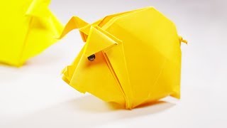 Origami Pig Hoàng Tiến Quyết - Paper Folding Papier Falten 종이접기 - Paper Crafts 1101 おりがみ