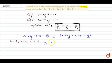 Find the value of  ltmath gt  ltmi gtk lt/mi gt  lt/math gt for which following    system of e