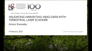 Validating Harvesting Head Data with Terrestrial Laser Scanning