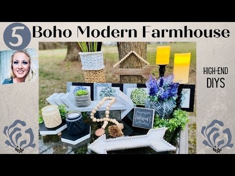 High End Dollar Tree Modern Farmhouse Boho Home Decor, Thrifted DIYs ...