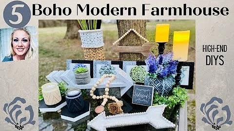 High End Dollar Tree Modern Farmhouse Boho Home Decor, Thrifted DIYs, Boho Decorating Ideas