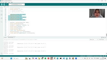 Sensor Suhu, Ultrasonic, dan 2 lampu LED yg di control dari Node-Red