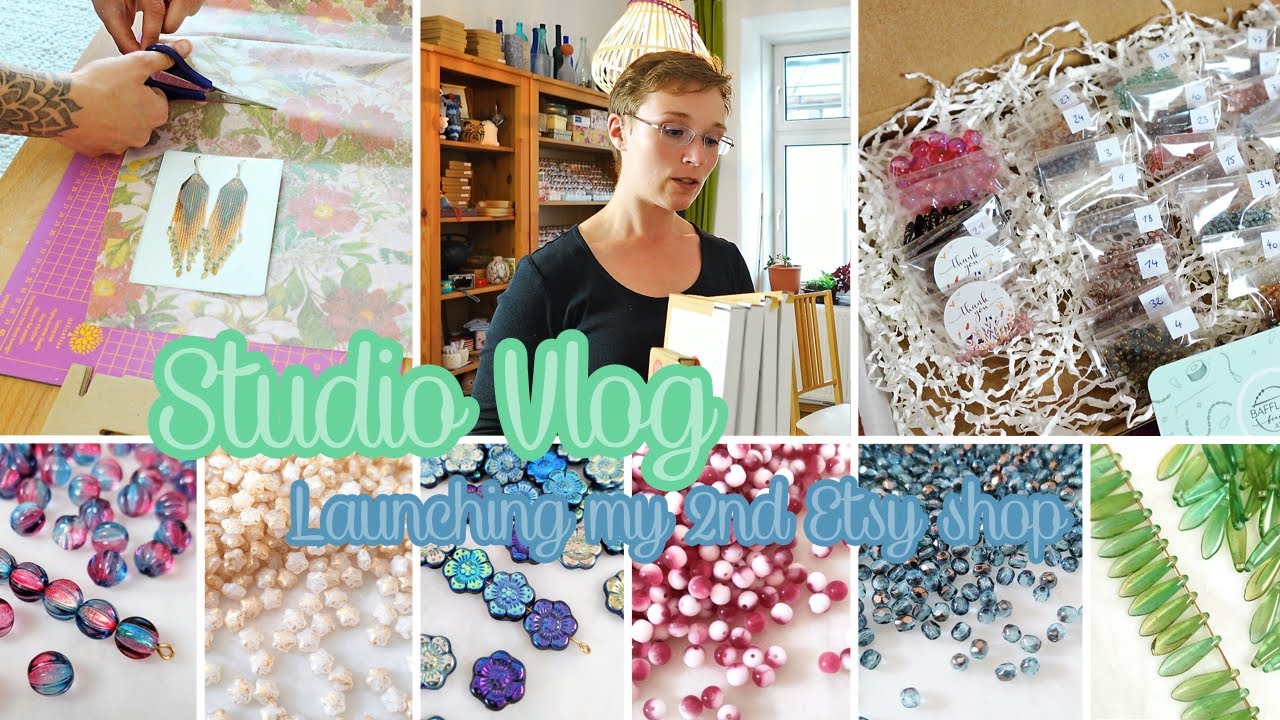 Studio Vlog #8 | packing jewelry orders & launching my new Etsy shop ...