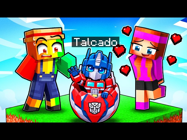 J'ai prétendu être un BÉBÉ TRANSFORMERS en One Chunk sur Minecraft !