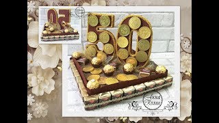 🍰ТОРТ ИЗ КОНФЕТ НА ЮБИЛЕЙ своими руками🍰Композиция из конфет с цифрой 50 на День Рождения🍰Анна Кохан