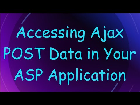 Accessing Ajax POST Data in Your ASP Application