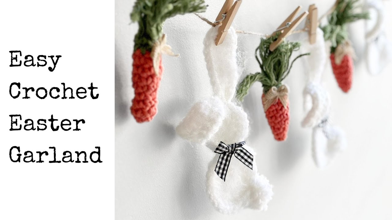 Free Easter Garland Crochet Tutorial – Bunnies & Carrots! 🐰🥕 Easter Decor Easter Bunny