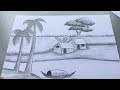 Hướng dẫn vẽ tranh phong cảnh bằng bút chì | How to draw scenery with pencil