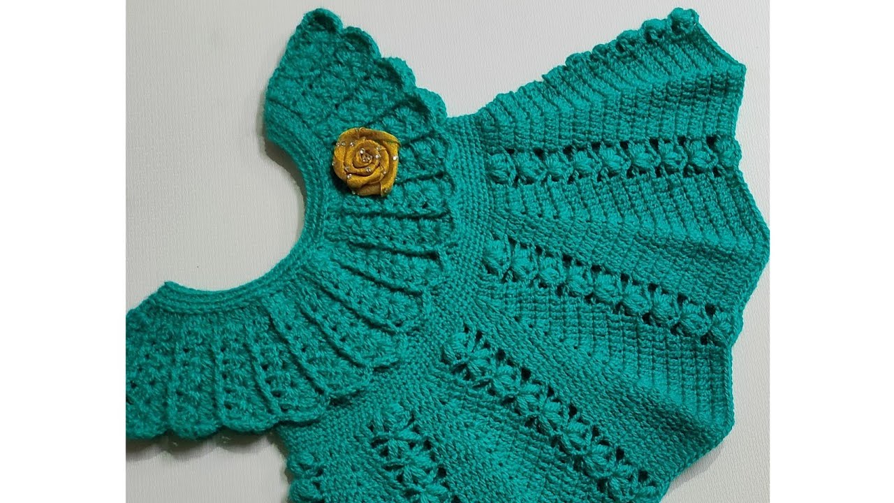 beautiful❤️ crochet baby frock (2 to 4) year ( any size ) with English subtitle