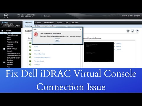 Fix Dell iDRAC Virtual Console Network Connection Dropped Issue