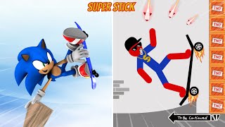 Sonic vs Stickman | Stickman Dismounting Highlight and Funny Moments #4