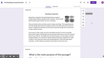 5/6 Reading Comprehension - Google Forms