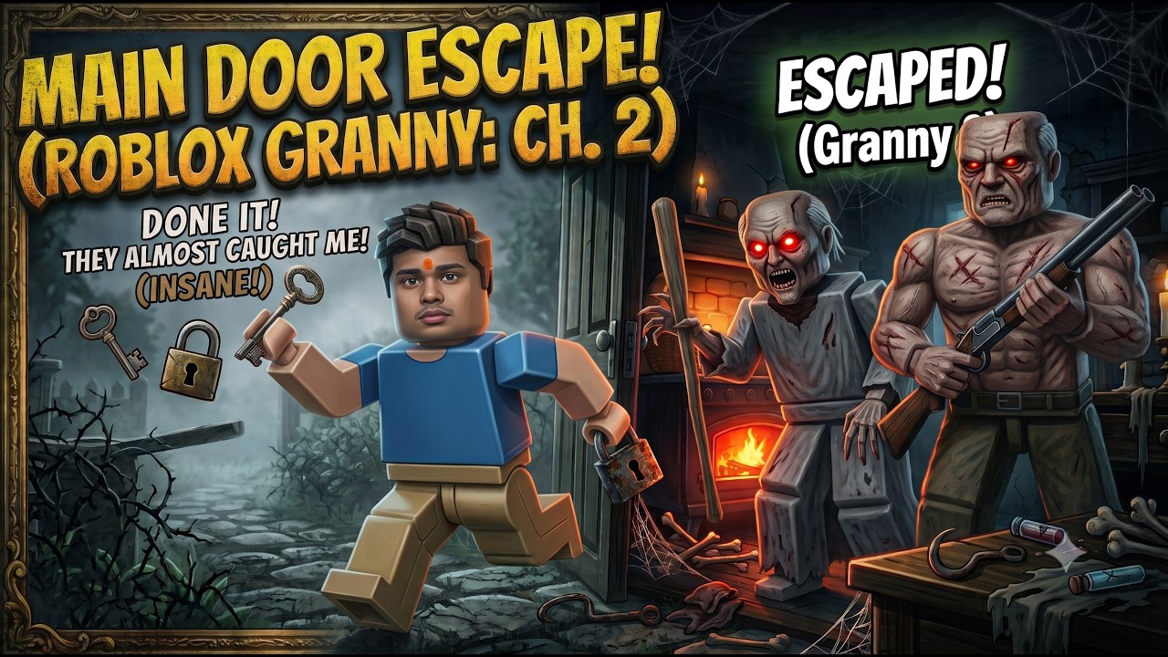 GRANNY CAN'T CATCH ME! Roblox Granny 2 Main Door Escape (Hindi)