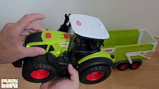 Dickie Toys: Unboxing and Fun with CLAAS Farm Tractor and Trailer Set with Realistic Sound