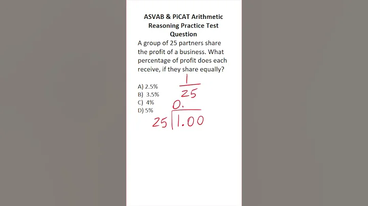 ASVAB/PiCAT Math Knowledge Practice Test Q: Percents/Fractions #acetheasvab with #grammarhero