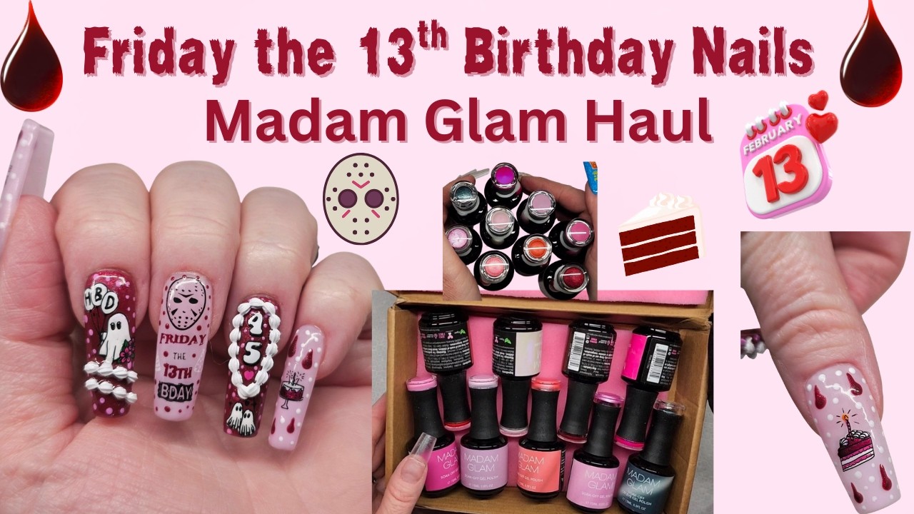 Мой маникюр в честь пятницы, 13-го! 🩸🎂 | Покупки в Madam Glam 🛍️ | Мне исполняется 45 лет! 🥳 #ман...